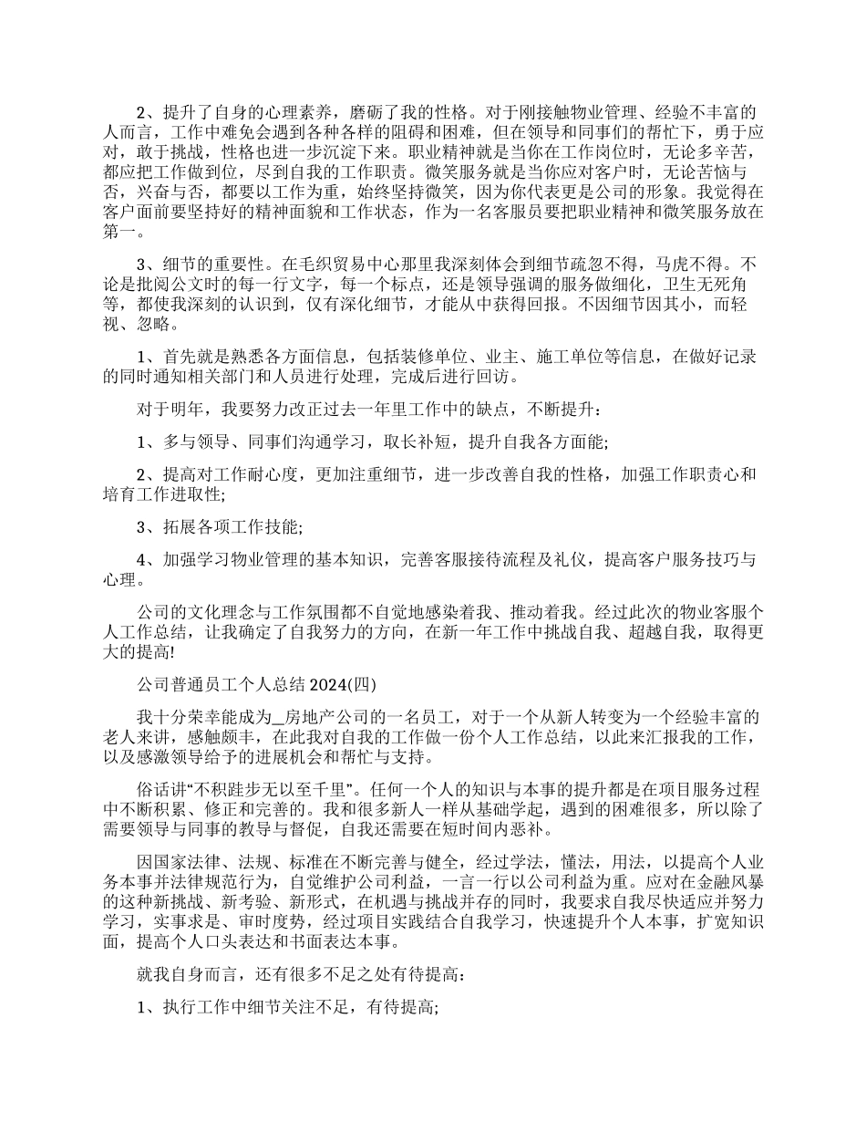 公司普通员工个人总结2024_第3页