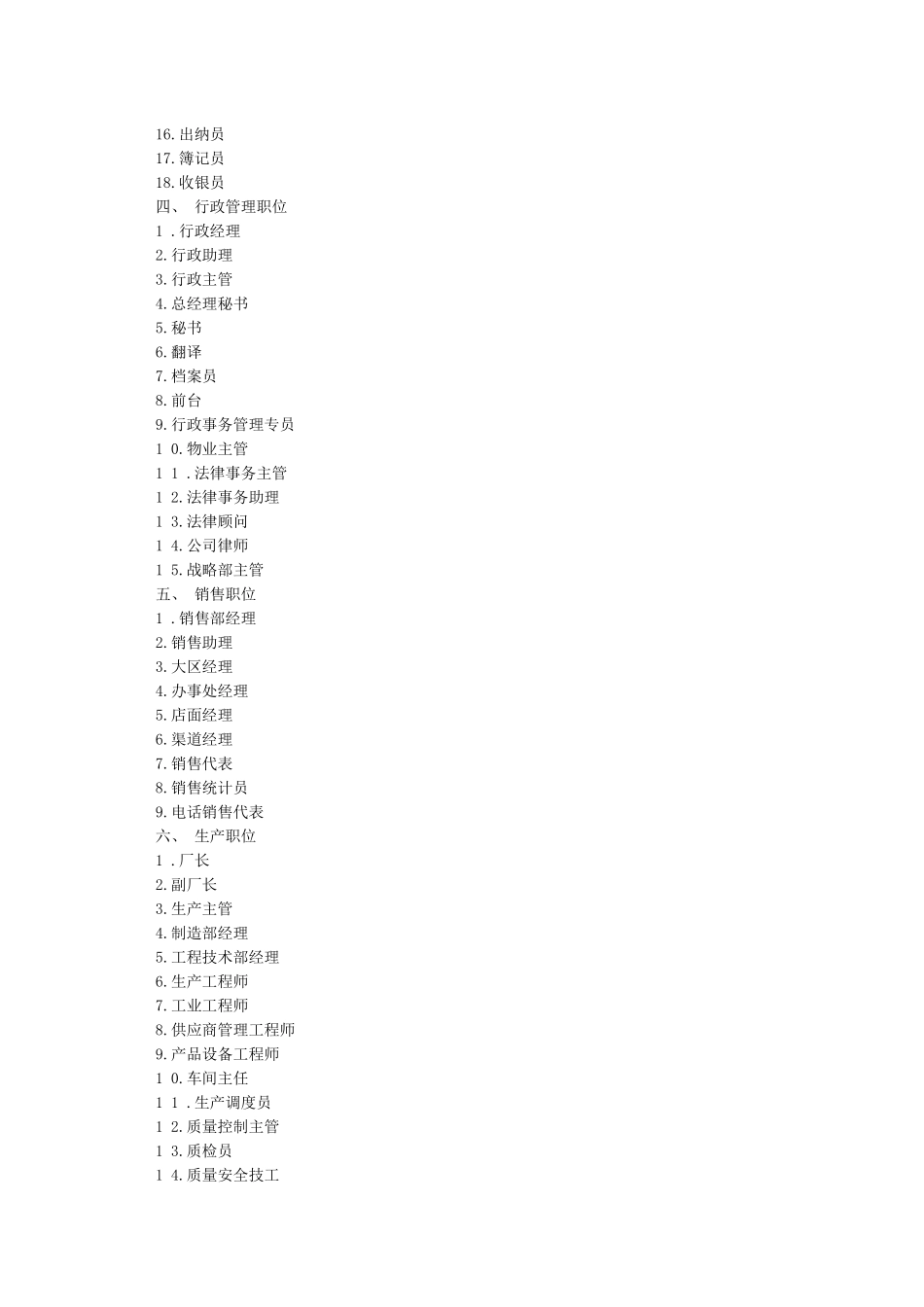 公司职务名称大全_第2页
