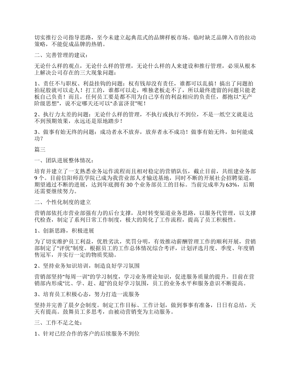 公司营销总监销售工作总结模板大全_第3页