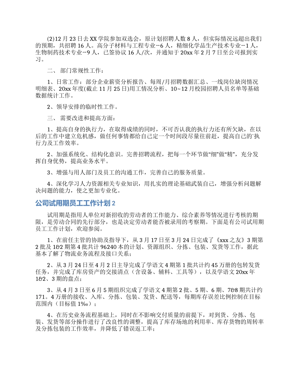 公司试用期员工工作计划_第2页