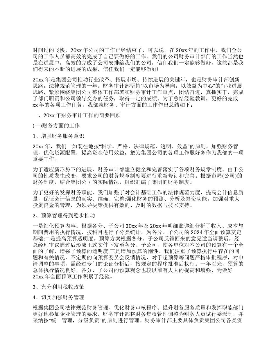 公司财务审计年终工作总结范文_第1页