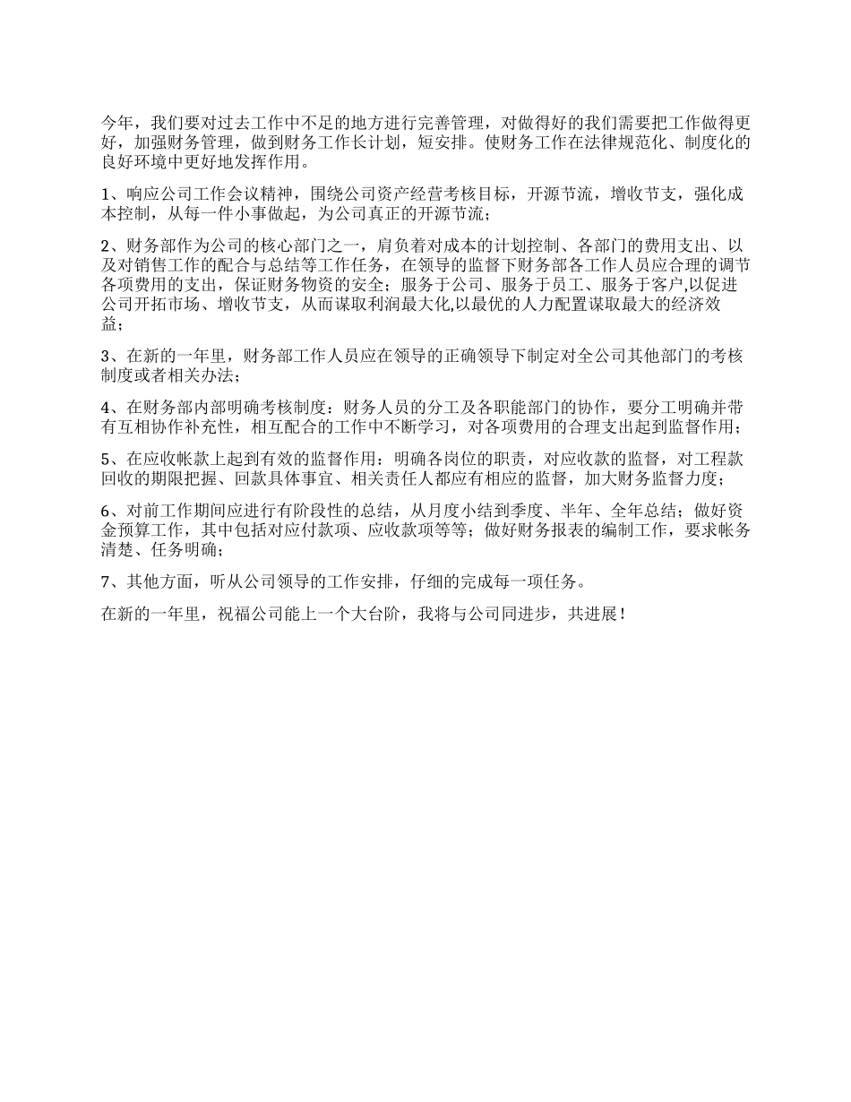 公司财务部工作计划_第1页