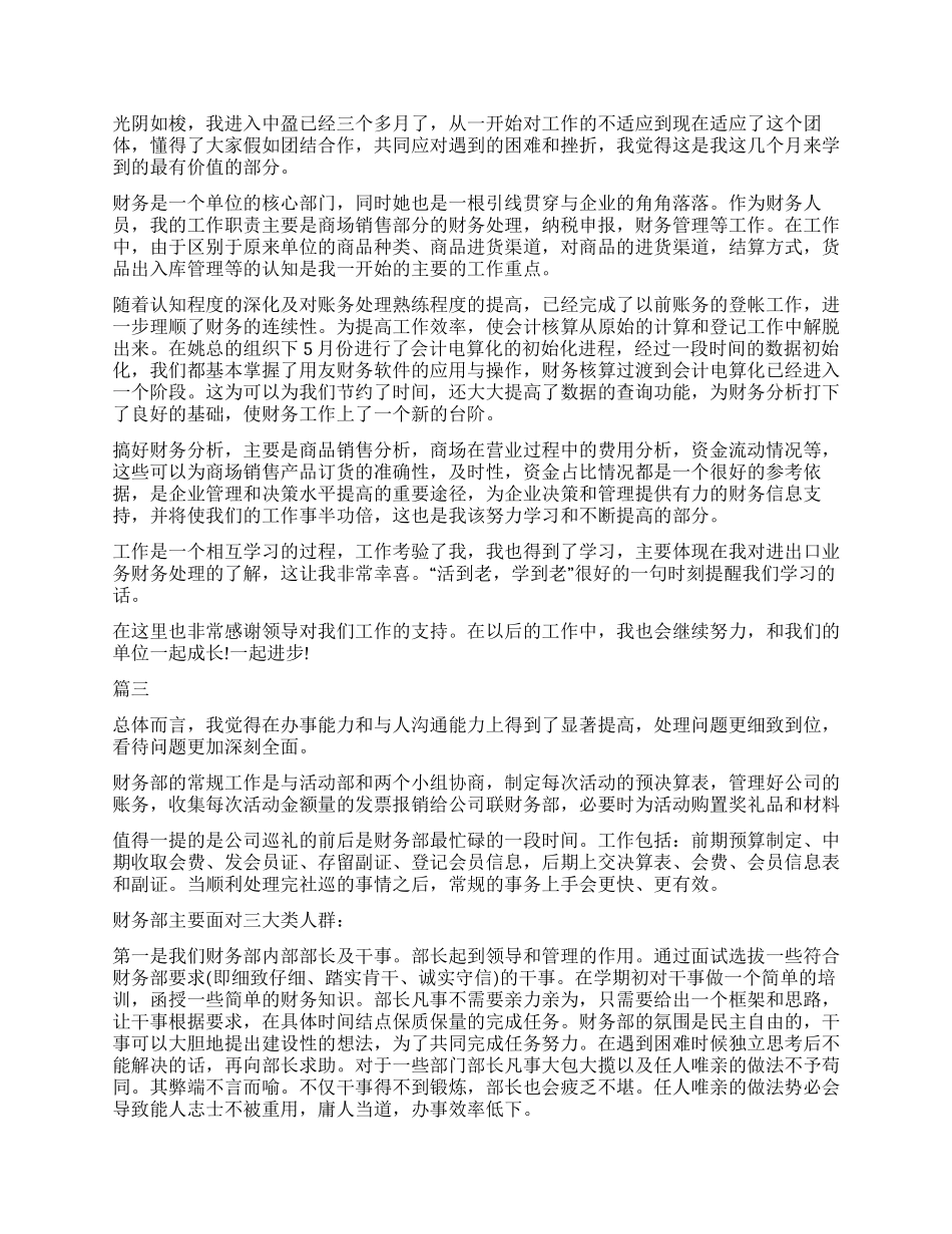 公司财务部部长个人工作总结大全_第2页