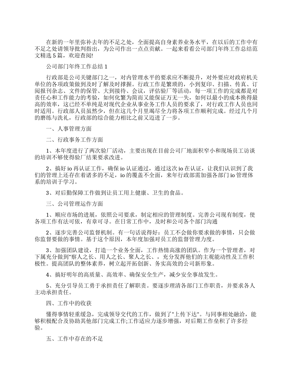 公司部门年终工作总结范本2024_第1页