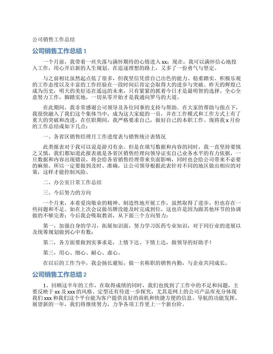 公司销售工作总结_第1页