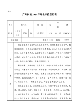 公益环保志愿者——绿色家庭