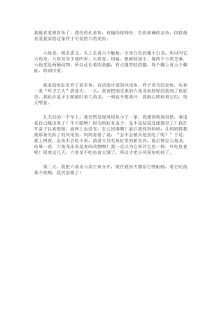 六角鱼的发现作文100