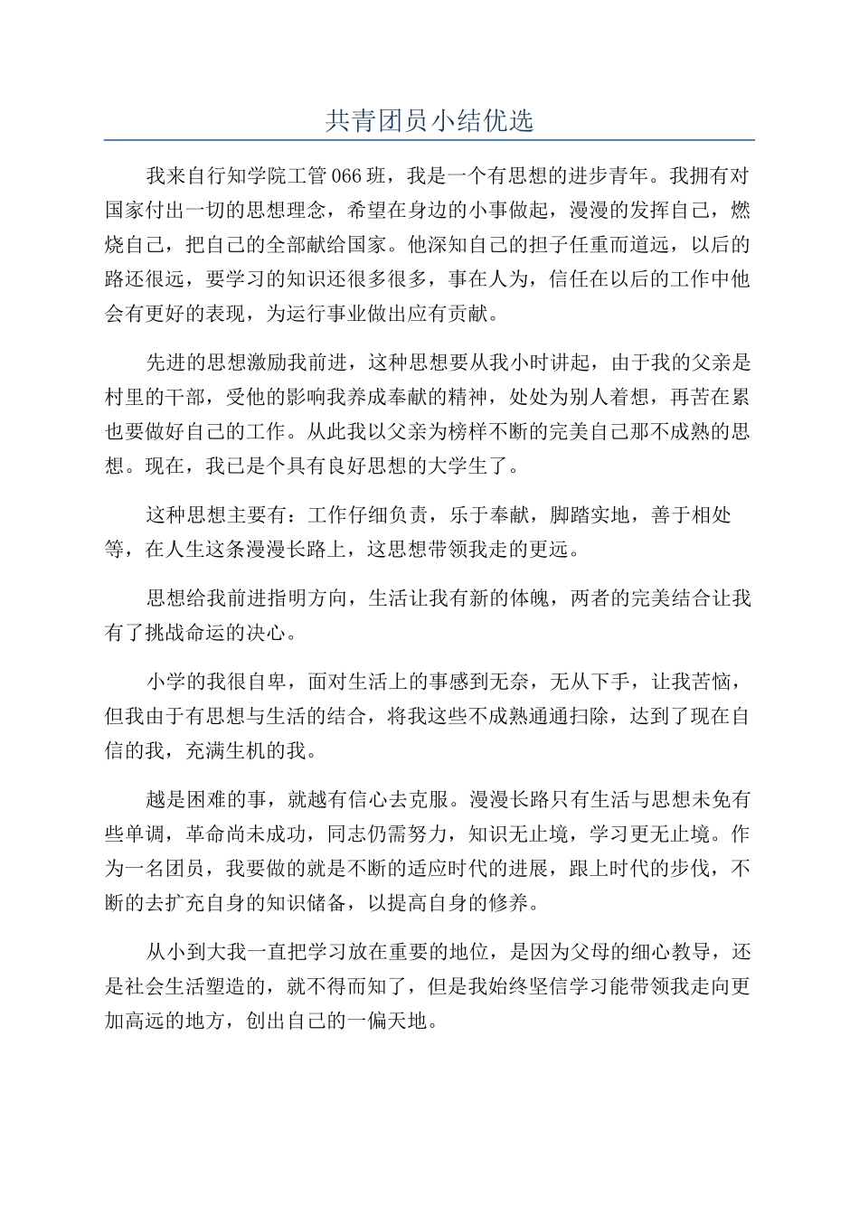 共青团员小结优选_第1页