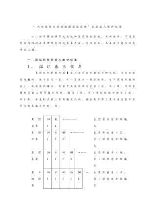 共青团数据采集系统录入标准