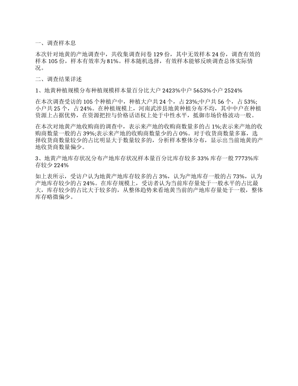 关于2024年地黄产地调查报告_第1页