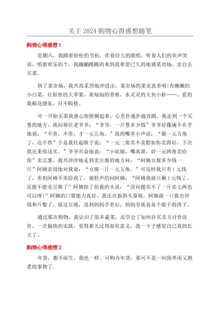 关于2024购物心得感想随笔