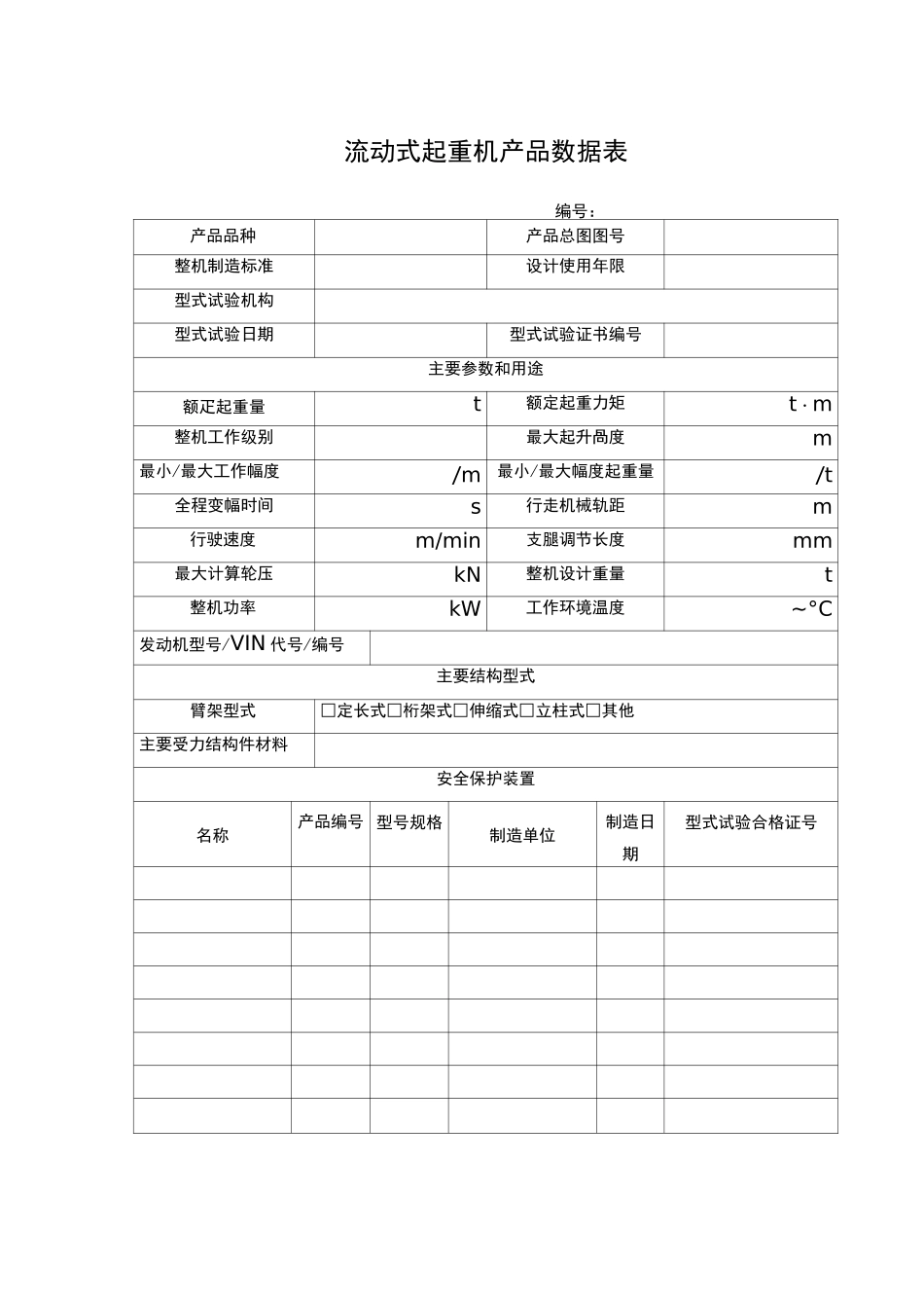 起重机械产品数据表_第3页