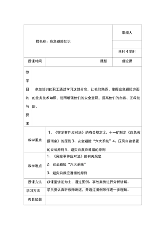 煤矿应急避险知识