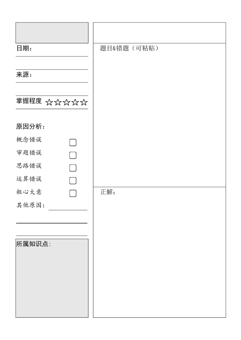 小学数学错题纠错本(整理编辑版)_第3页