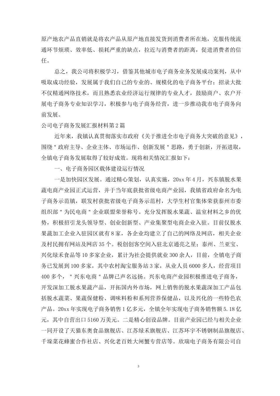 公司电子商务发展汇报材料3篇_第3页