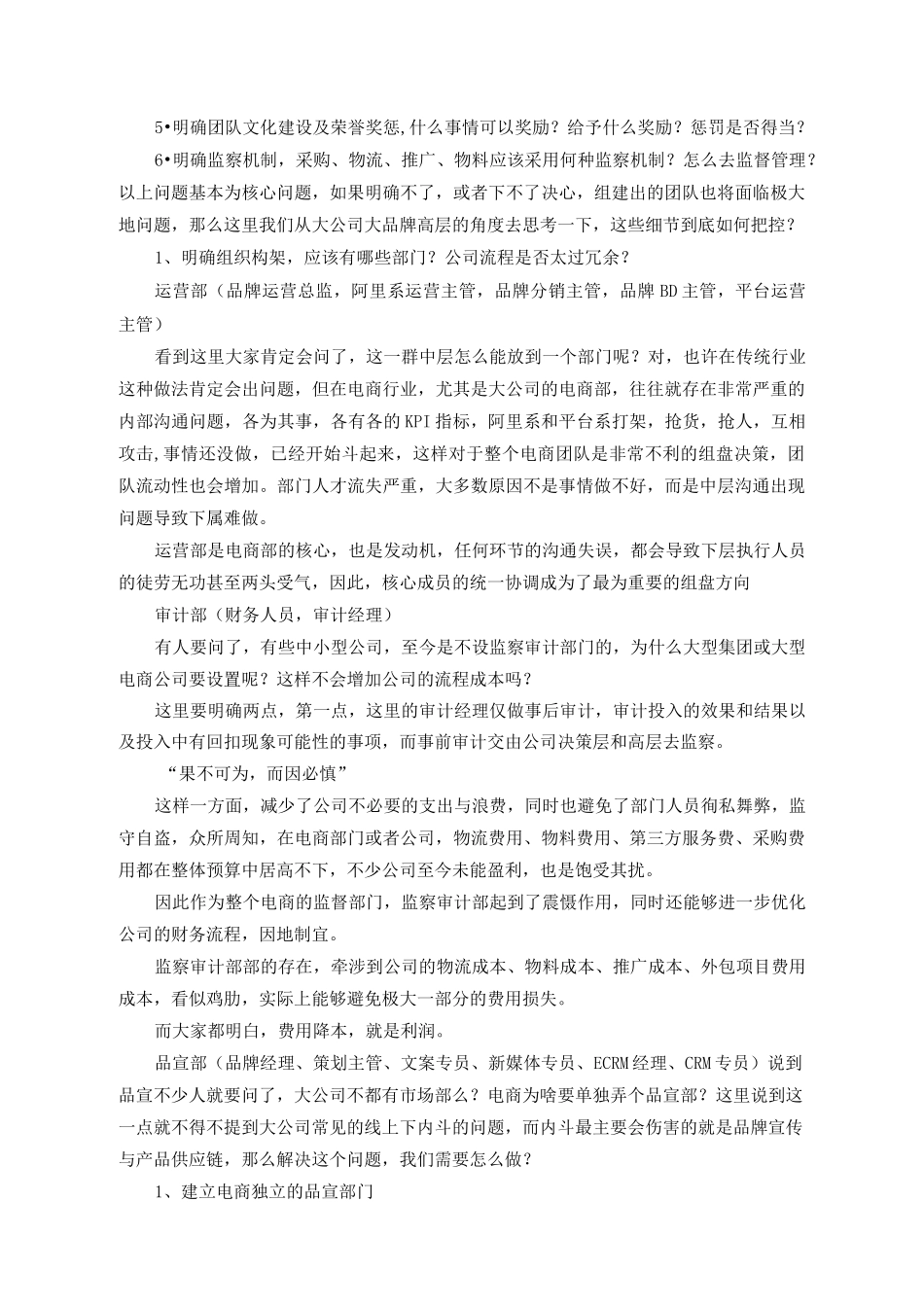 如何低成本快速组建完整专业的电商团队范文_第2页