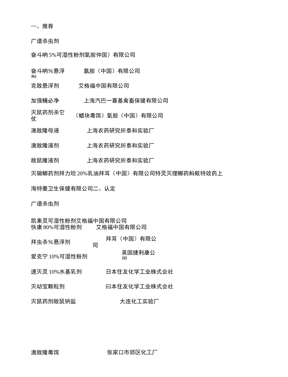 除四害规范用药清单_第3页