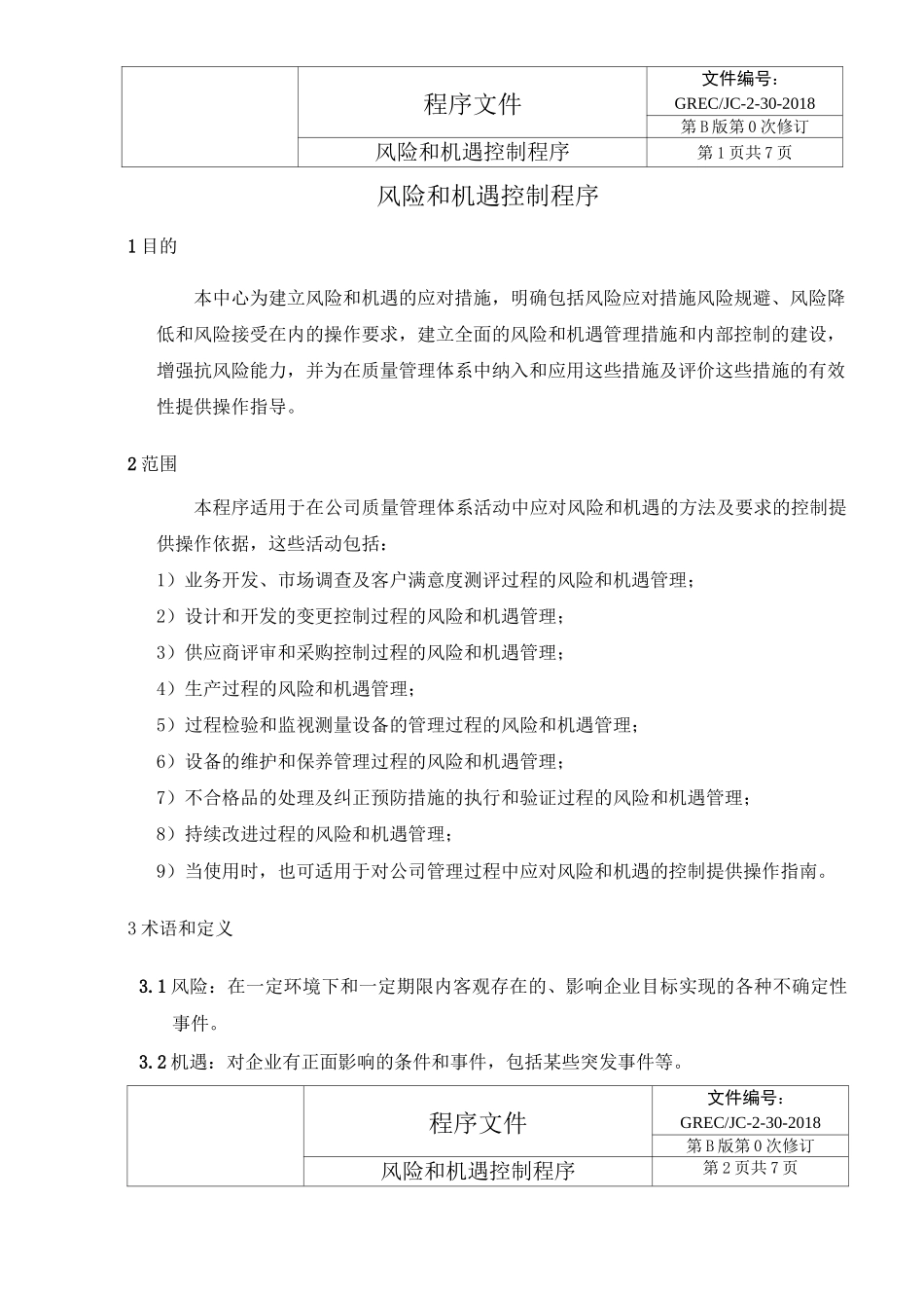 风险和机遇控制程序_第1页