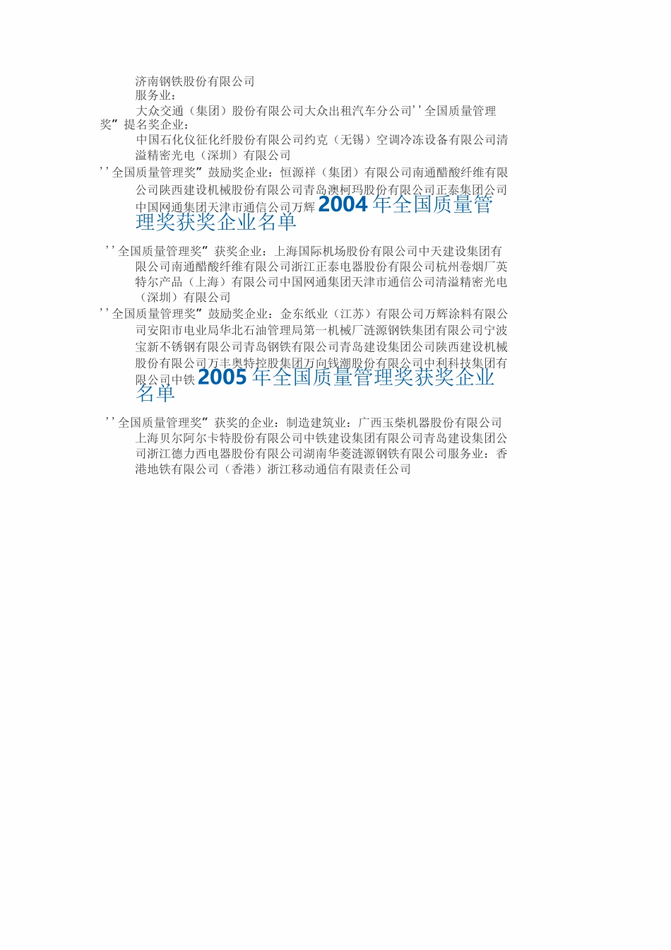 历届全国质量奖获奖企业名单_第2页