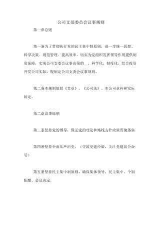 公司支部委员会议事规则