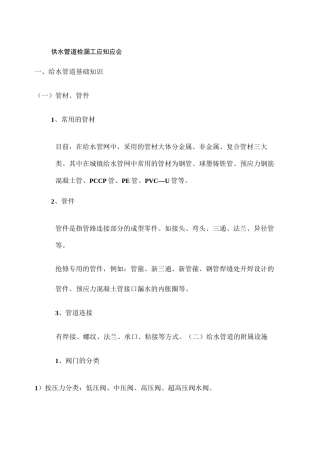 供水管道检漏工