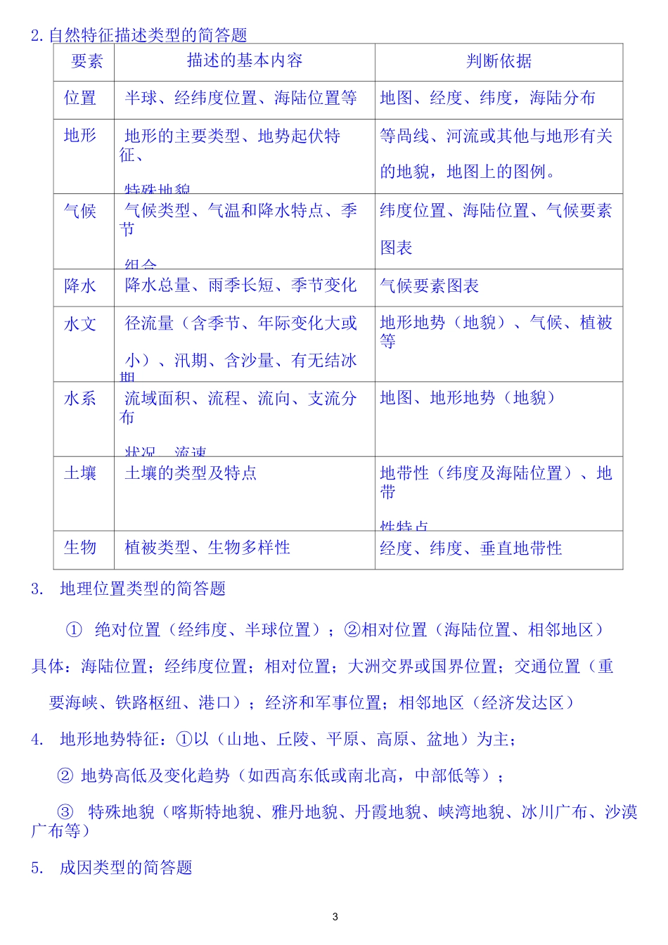 2021届高考地理高分答题模板(完整版)_第3页