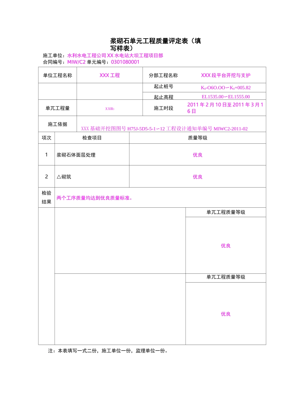 浆砌石单元工程验收资料_第2页