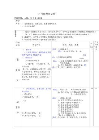 乒乓球教案全集