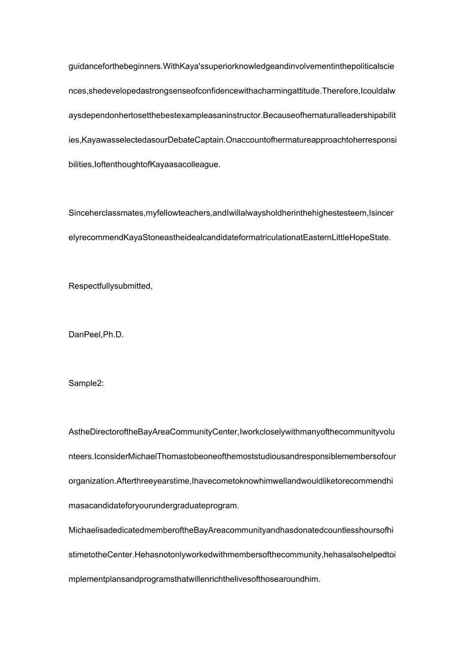 外国人写的英文信recommendationletter_第2页