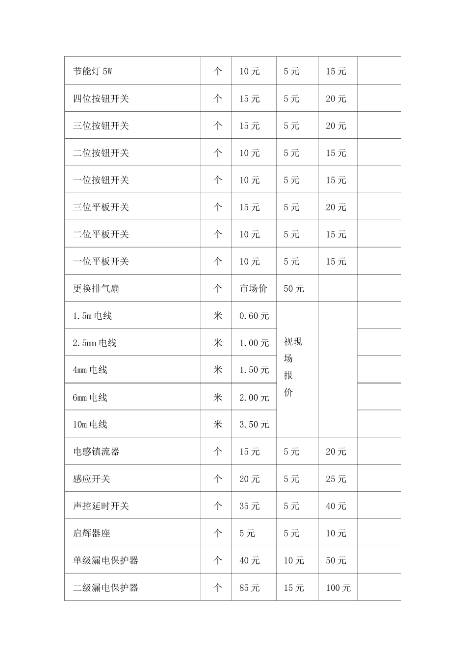 有偿服务项目及收费标准_第2页