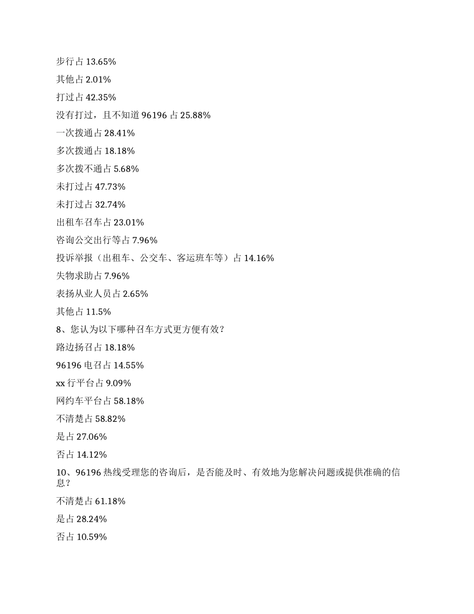 关于交通出行服务情况的调查报告_第2页