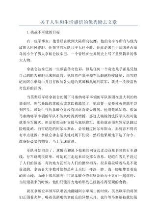 关于人生和生活感悟的优秀励志文章