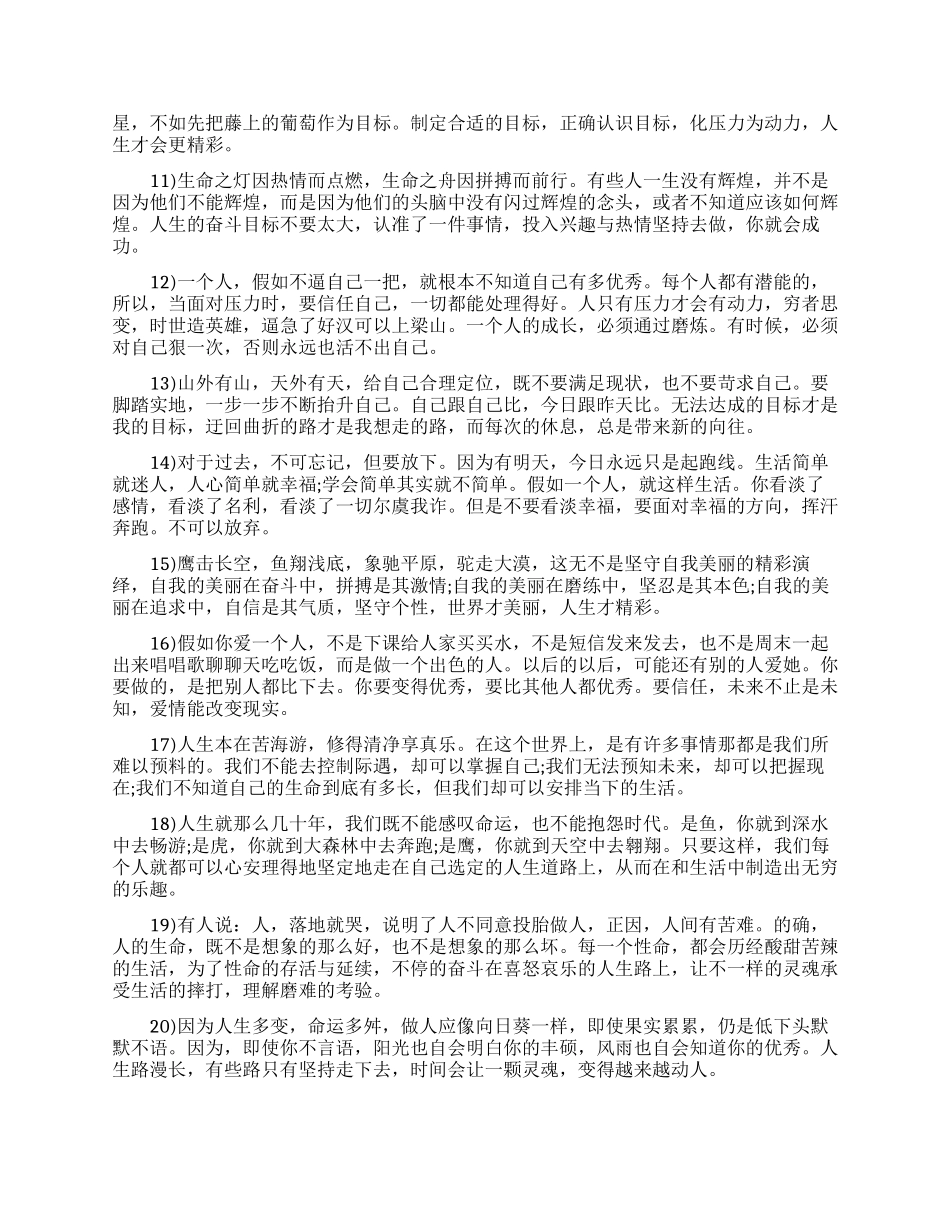 关于人生的励志语录_第2页