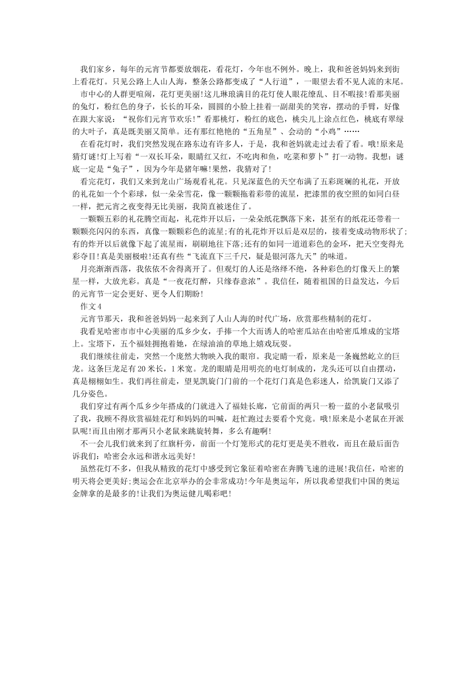 关于元宵节闹花灯的作文4篇_第2页