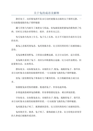 关于兔的成语及解释