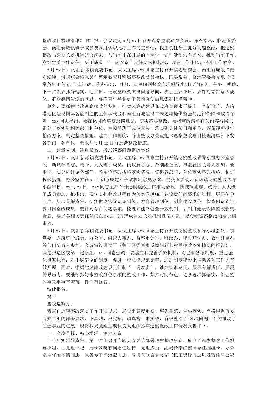 关于党组织主要负责人组织落实巡察整改情况报告_第3页