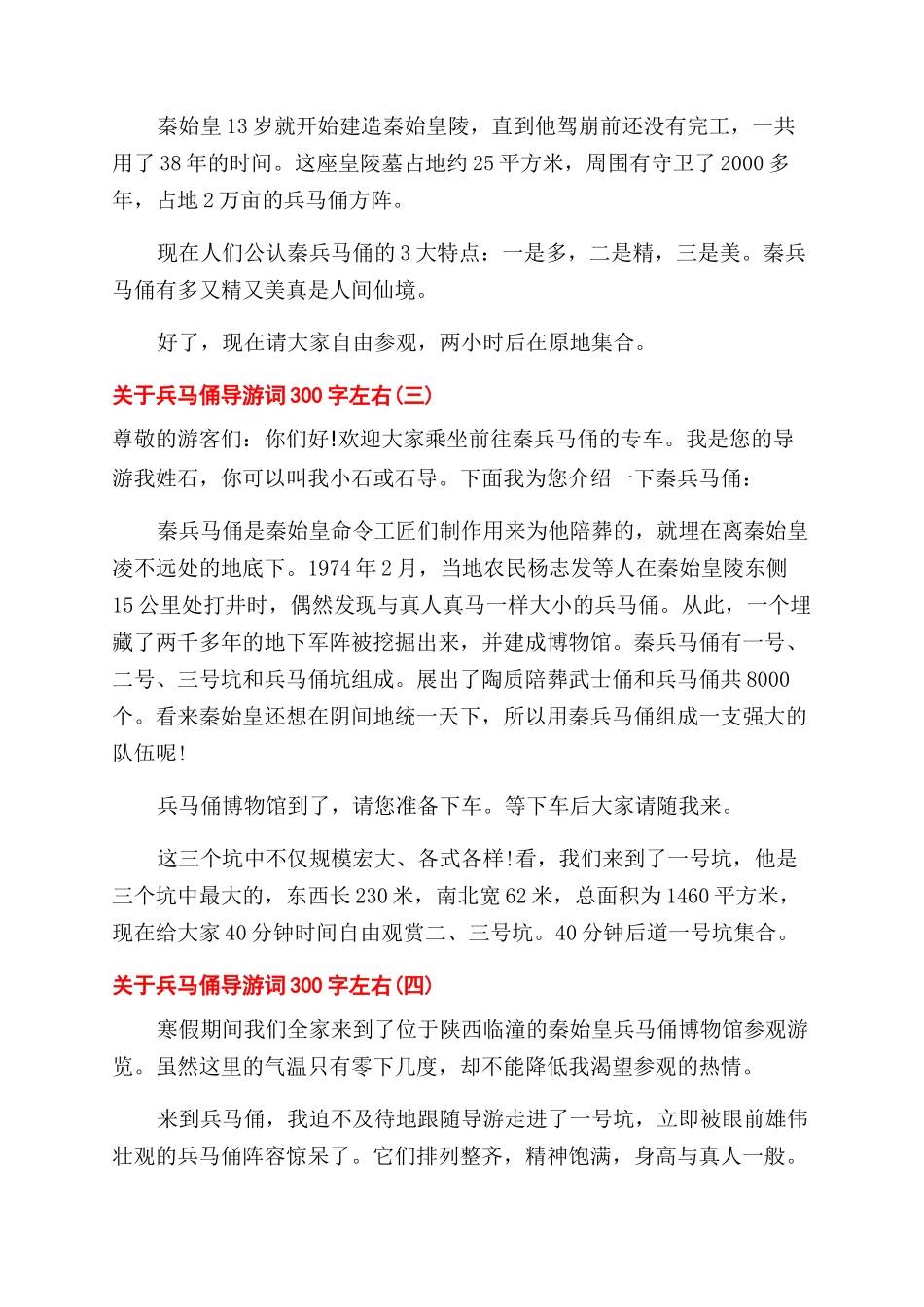 关于兵马俑导游词300字左右五篇_第2页