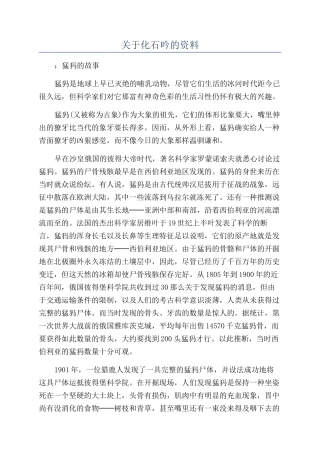 关于化石吟的资料