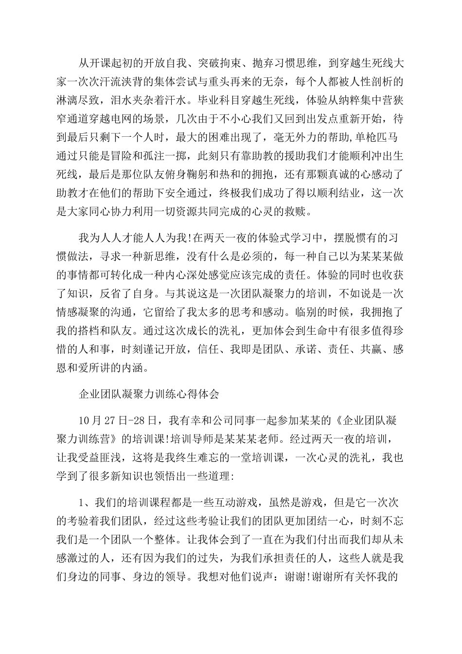 关于团队核心凝聚力培训心得_第2页