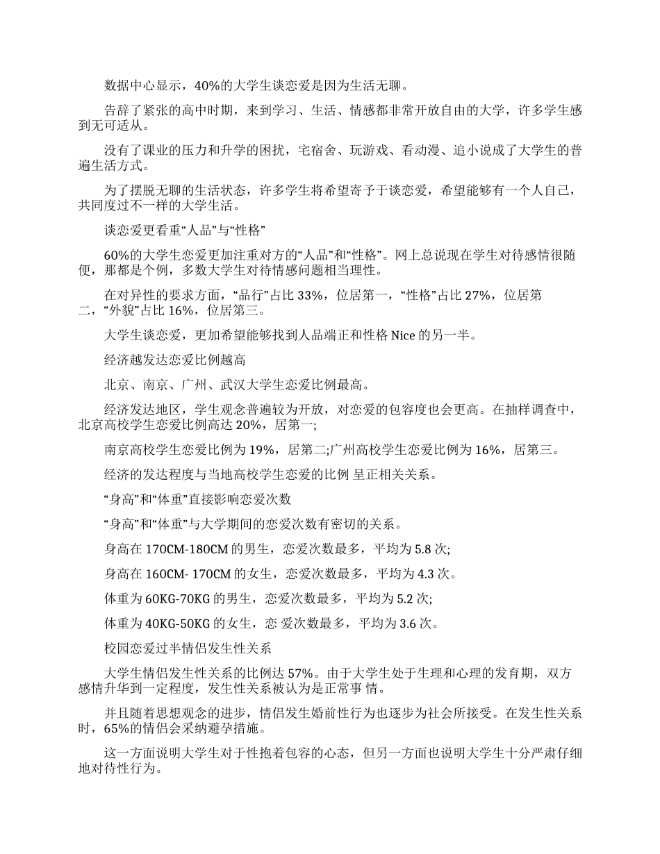 关于大学生恋爱调查报告三篇材料_第2页