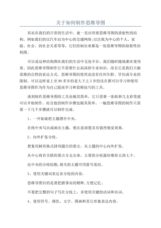 关于如何制作思维导图