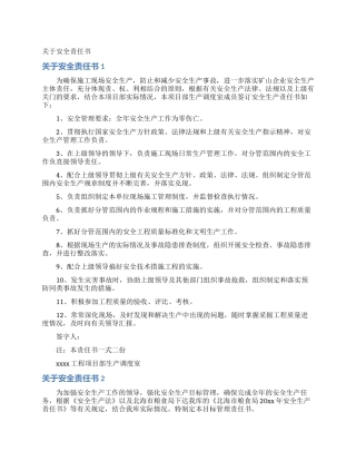 关于安全责任书