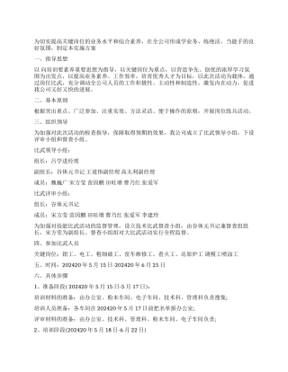 关于技能比武方案
