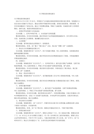 关于整改落实情况报告
