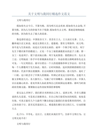 关于文明与我同行精选作文范文