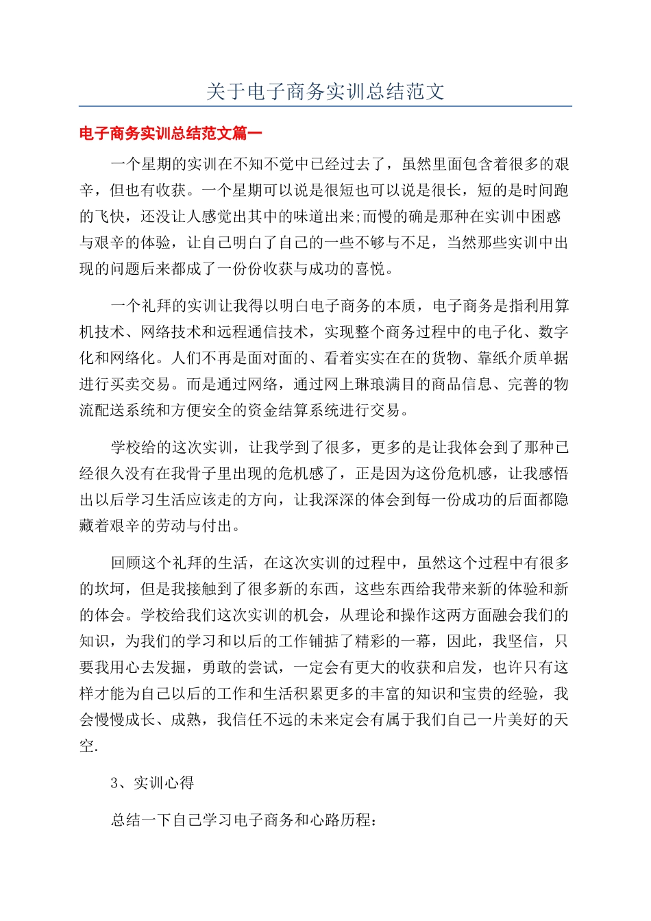 关于电子商务实训总结范文_第1页