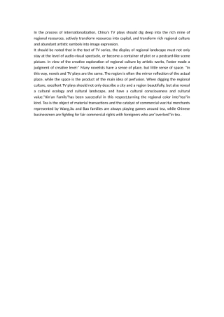 关于电视剧英国化的英文作文