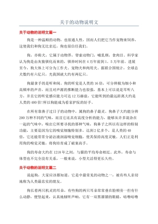 关于的动物说明文