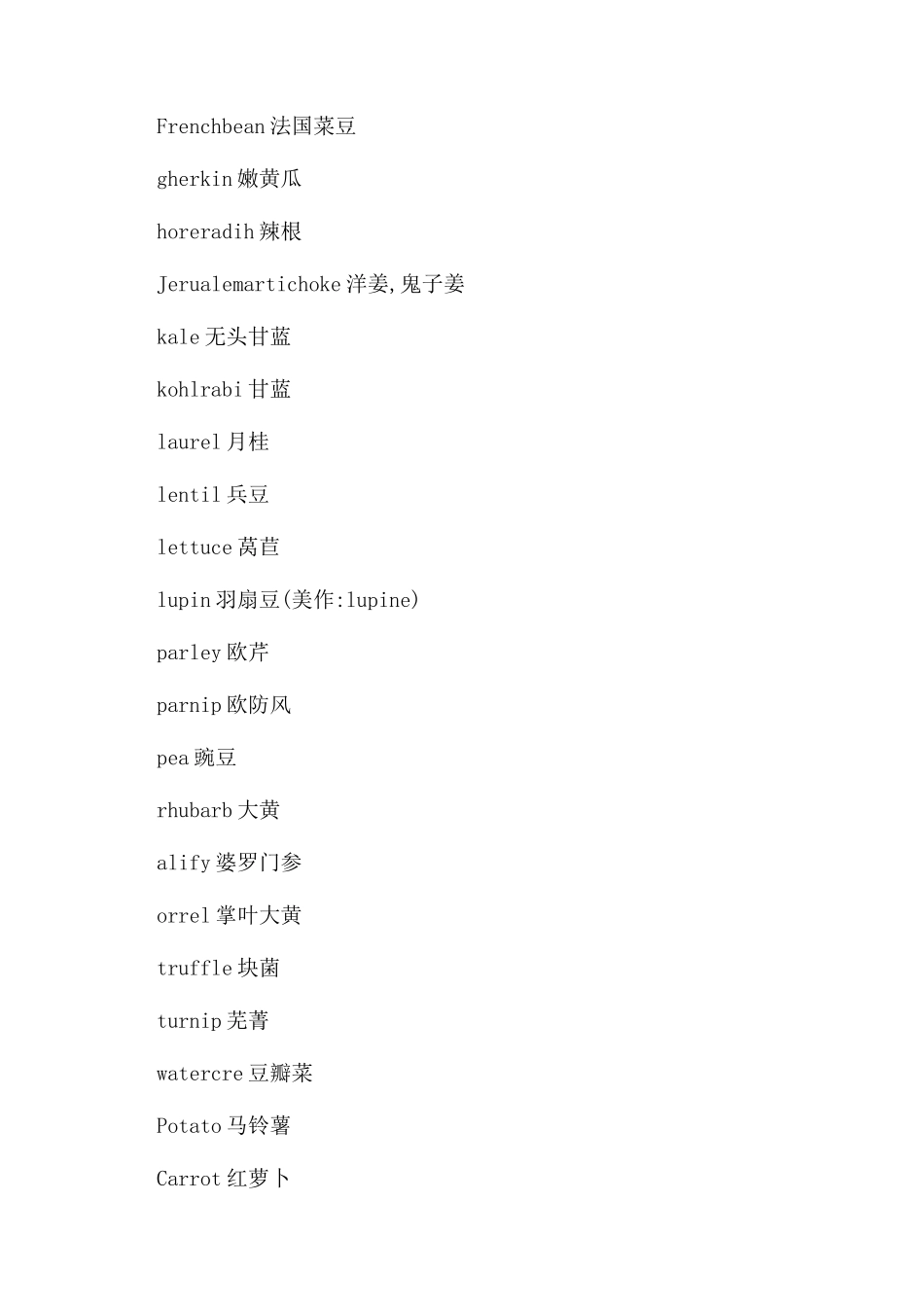 关于蔬菜的英文单词_第3页