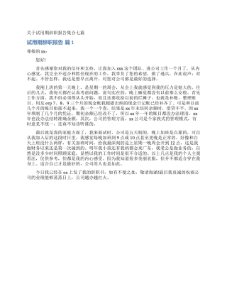 关于试用期辞职报告集合七篇